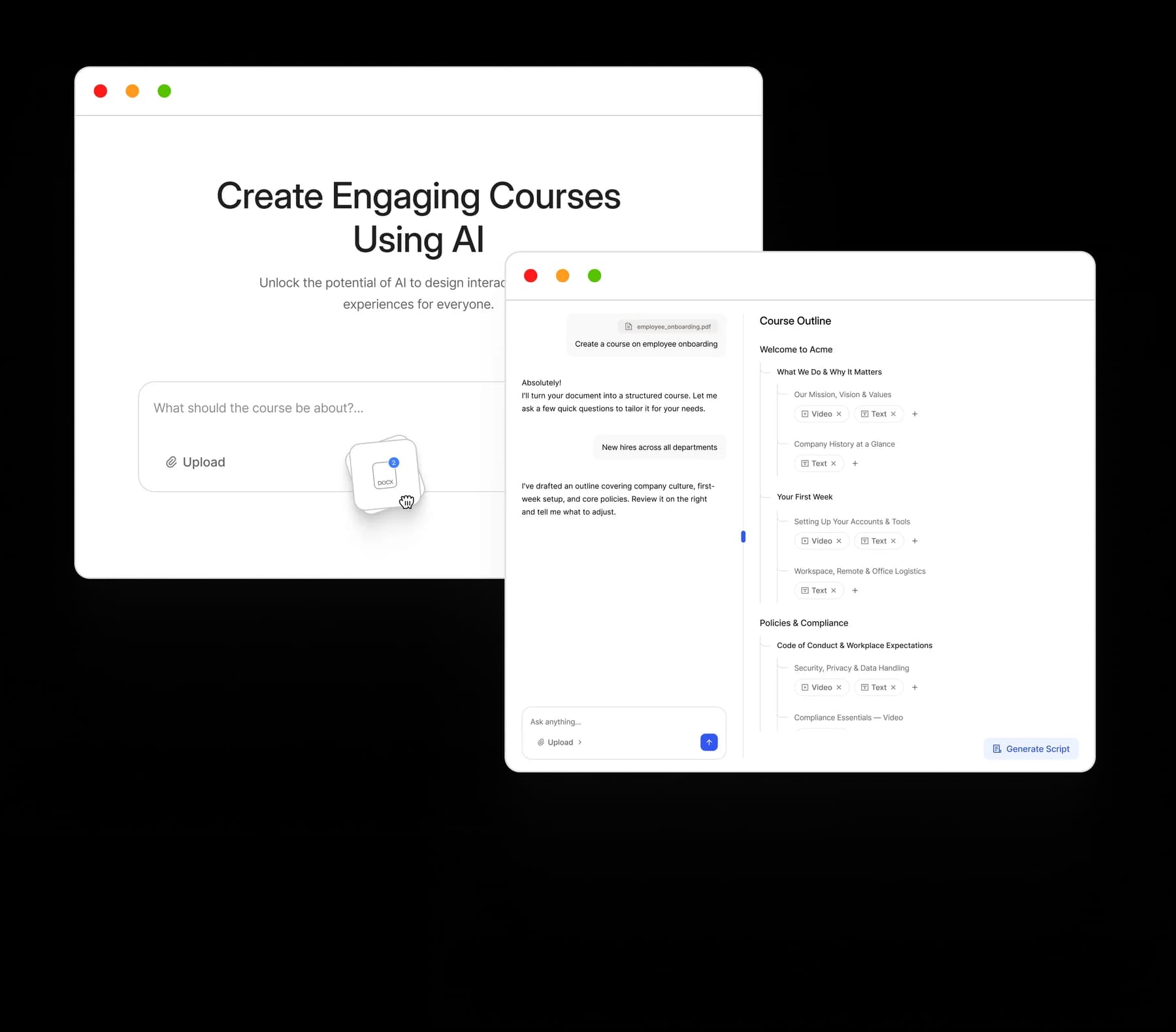 Blend-ed AI Course Creator interface