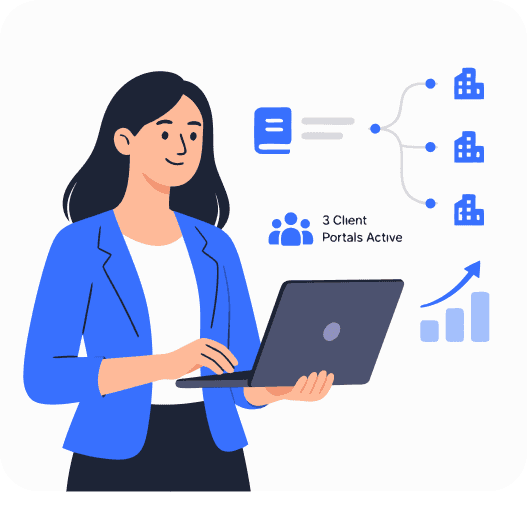A consultant managing training across multiple client organisations